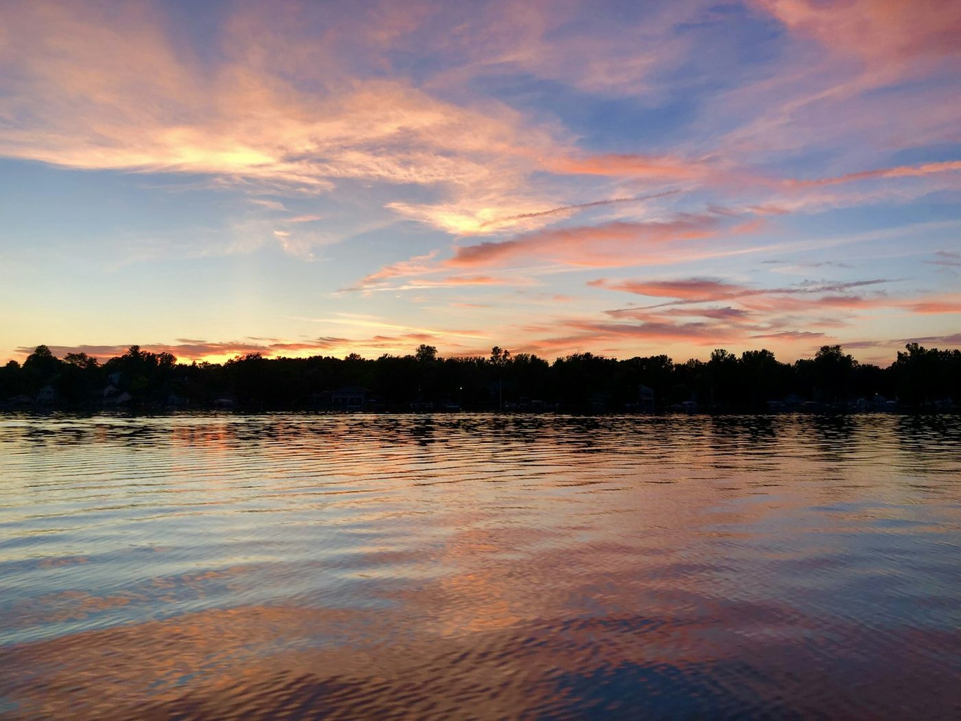 Sunset over a lake in East Pattaya